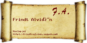 Frindt Alvián névjegykártya